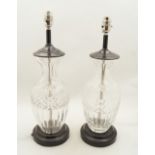 PAIR CRYSTAL TABLE LAMPS