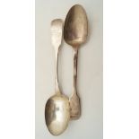 PAIR IRISH SILVER SERVING SPOONS