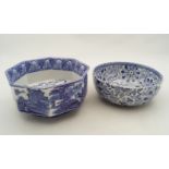 TWO 19TH-CENTURY BLUE AND WHITE BOWLS