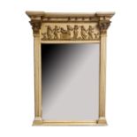 REGENCY PARCEL-GILT AND PAINTED PIER MIRROR