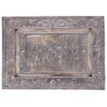 19TH-CENTURY SILVER-PLATED PICTORIAL PLAQUE