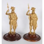 PAIR 19TH-CENTURY METAL CEREMONIAL FIGURES