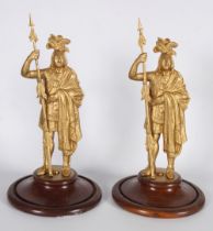 PAIR 19TH-CENTURY METAL CEREMONIAL FIGURES