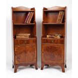 PAIR OF GEORGE III STYLE YEW WOOD BOOKSHELVES