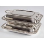 PAIR SHEFFIELD SILVER-PLATED ENTRÉE DISHES