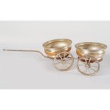 EDWARDIAN SILVER-PLATED WINE CARRIAGE