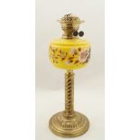 VICTORIAN BRASS STEMMED OIL LAMP