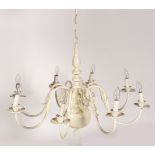 LARGE PAINTED METAL CHANDELIER