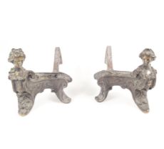 PAIR 18TH-CENTURY BRONZE CHENETS