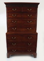 GEORGE III PERIOD MAHOGANY CHEST-ON-CHEST