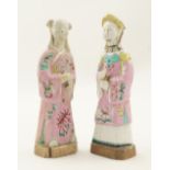 TWO 18TH-CENTURY FAMILLE ROSE FIGURES