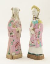 TWO 18TH-CENTURY FAMILLE ROSE FIGURES