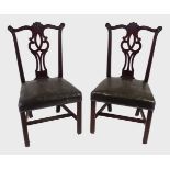 PAIR IRISH 18TH-CENTURY MAHOGANY CHAIRS