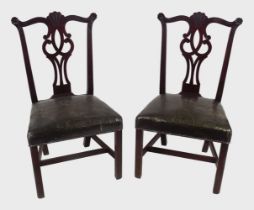 PAIR IRISH 18TH-CENTURY MAHOGANY CHAIRS