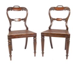 REGENCY ROSEWOOD AND MARQUETRY SIDE CHAIRS