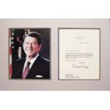 RONALD REAGAN MANUSCRIPT SIGNED LETTER