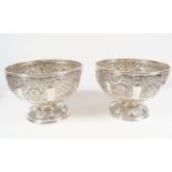 PAIR SHEFFIELD SILVER-PLATED PUNCH BOWLS