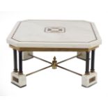 NEO-CLASSICAL STATUARY WHITE MARBLE LOW TABLE