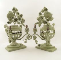 PAIR OF PAINTED TOLEWARE TABLE LAMPS