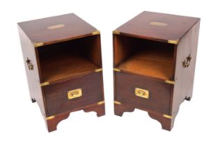 PAIR OF MAHOGANY CAMPAIGN STYLE CHESTS