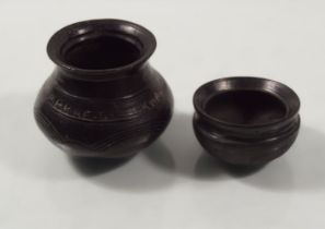 2 AFRICAN TRIBAL TERRACOTTA POTS