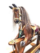 VINTAGE CARVED WOOD ROCKING HORSE