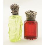 TWO 19TH-CENTURY SILVER-MOUNTED PERFUME DECANTERS