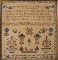 19TH-CENTURY SAMPLER EMBROIDERY