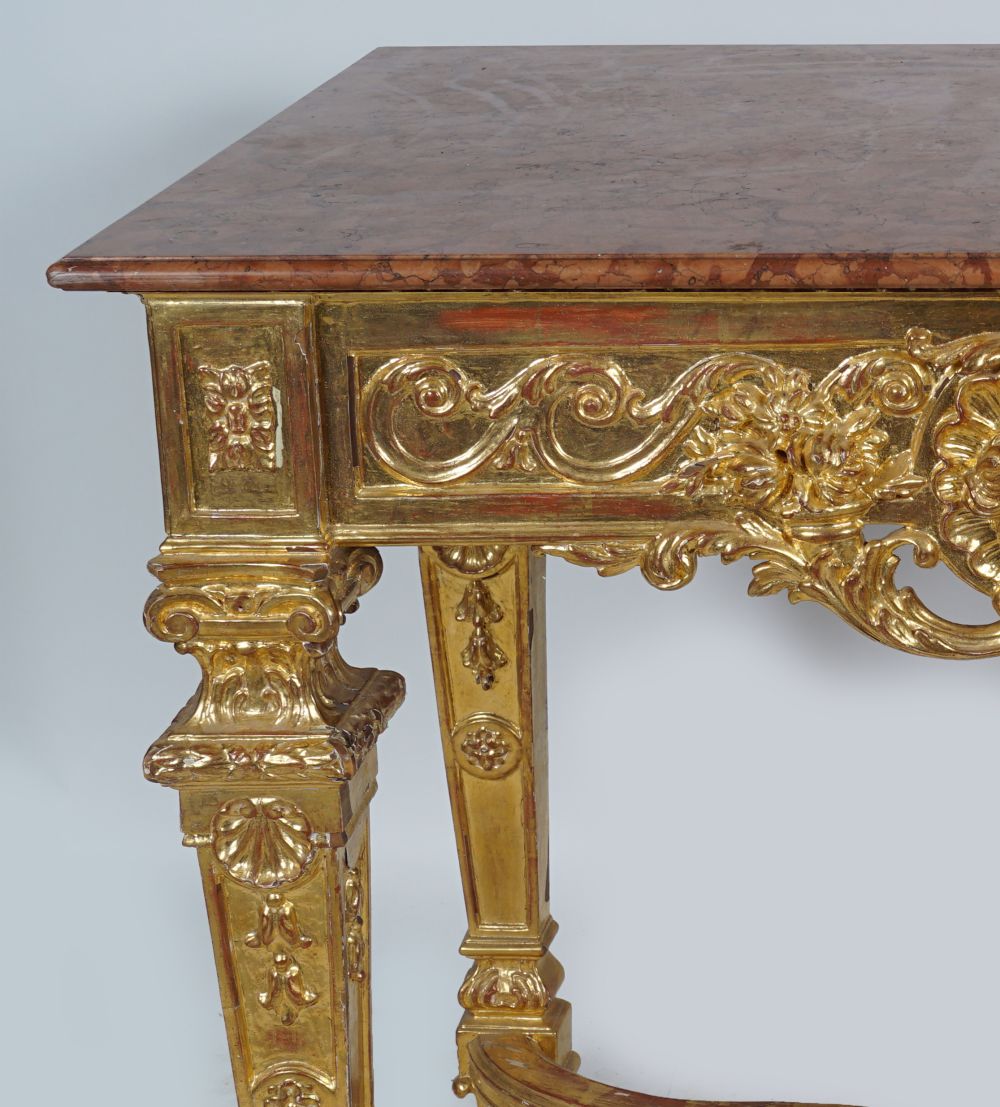 19TH-CENTURY CARVED GILTWOOD CONSOLE TABLE - Image 3 of 3
