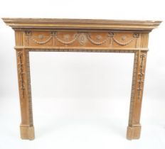 19TH-CENTURY NEO-CLASSICAL PINE CHIMNEY PIECE