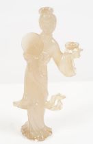 19/20TH-CENTURY CHINESE CARVED AGATE FIGURE