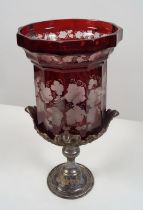 19TH-CENTURY BOHEMIAN RUBY GLASS WINE COOLER