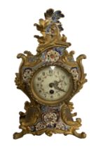 19TH-CENTURY FRENCH CHAMPLEVE ENAMELLED CLOCK