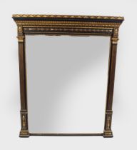 19TH-CENTURY EBONIZED & PARCEL-GILT MIRROR