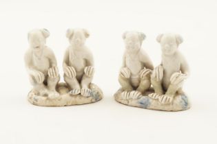 2 PAIRS OF 18TH-CENTURY CHINESE PORCELAIN FIGURES