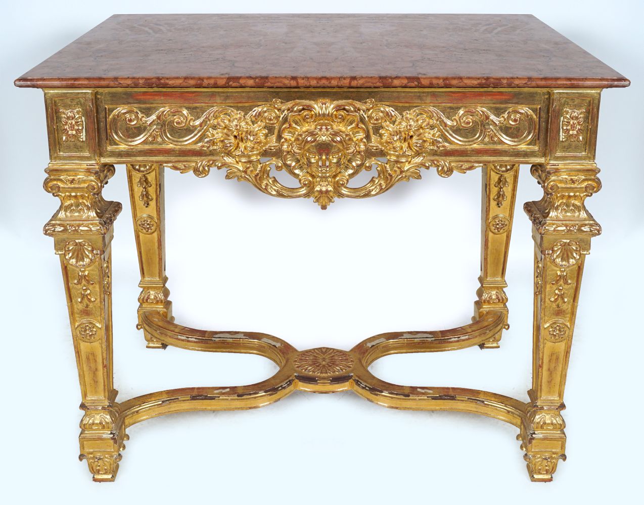19TH-CENTURY CARVED GILTWOOD CONSOLE TABLE