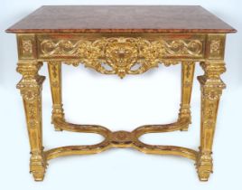 19TH-CENTURY CARVED GILTWOOD CONSOLE TABLE