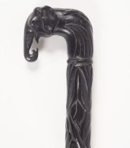 19TH-CENTURY ANGLO-INDIAN EBONY WALKING STICK