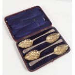 SET OF 4 SILVER BERRY SPOONS