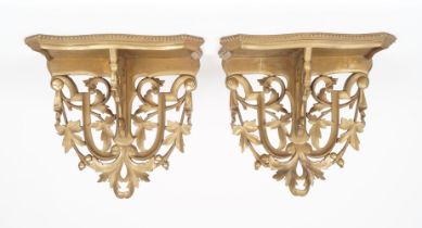 PAIR OF 19TH-CENTURY CARVED GILTWOOD BRACKETS