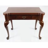 GEORGE II PERIOD RED WALNUT GAMES TABLE