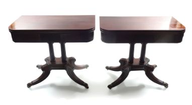 PAIR REGENCY ROSEWOOD GAME TABLES