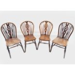 SET EIGHT 19TH-CENTURY ELM HOOPED BACK CHAIRS