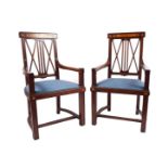 PAIR ARTS AND CRAFTS ELBOW CHAIRS