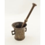 18TH-CENTURY PESTLE AND MORTAR