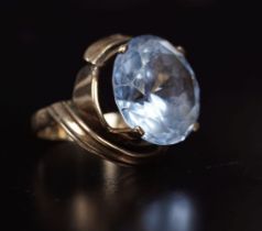 14CT GOLD AQUAMARINE RING