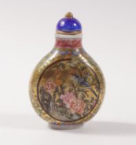 CHINESE GILDED & PAINTED GLASS SNUFF BOTTLE