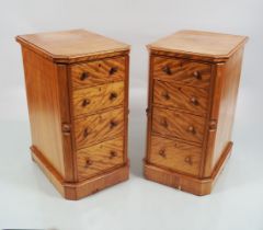 PAIR 19TH-CENTURY SATIN WALNUT CHESTS