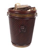 LARGE IRISH BRASS BOUND PEAT BUCKET