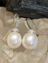 SOUTH SEA PEARL & DIAMOND EARRINGS